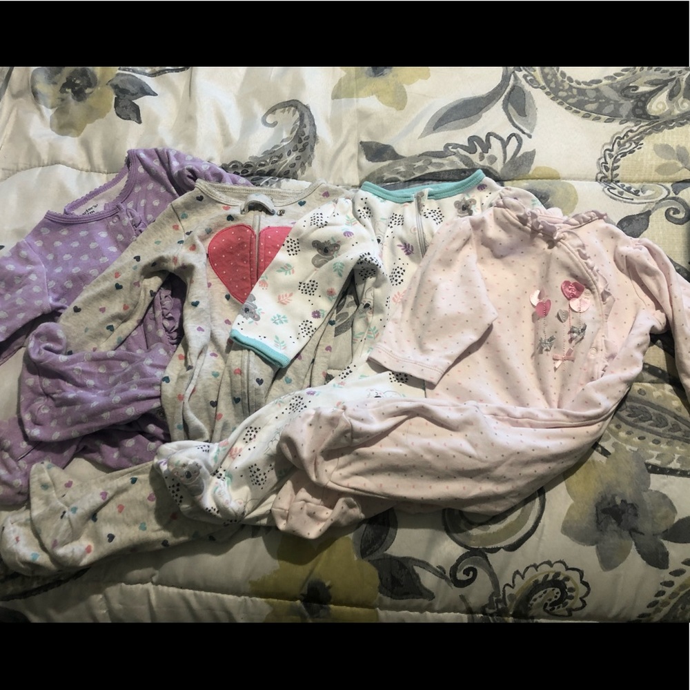 Lot baby girl sleepers